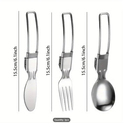 Vouwbaar RVS Bestekset 3-delig Outdoor