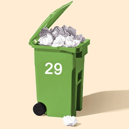 Zelfklevende Vuilnisbak Nummersticker