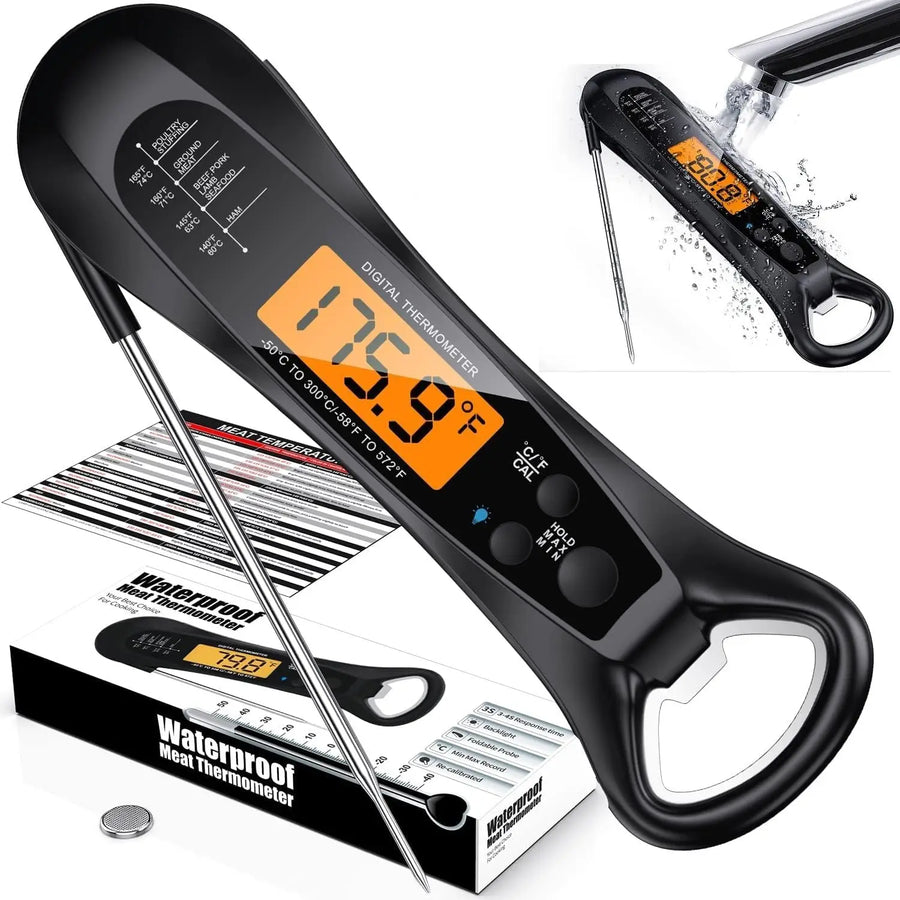Digital Meat Thermometer with Fast Measurement, Backlight, and Magnet