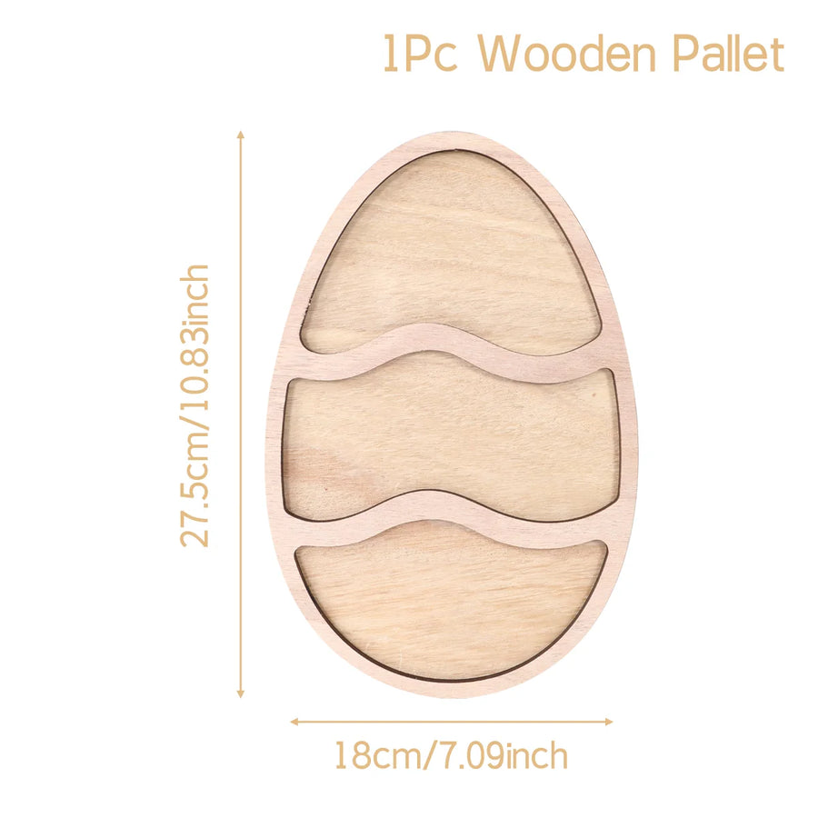 Houten serveerblad paashaas met vakken