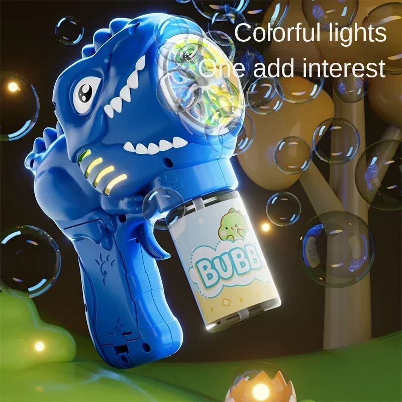 Dinosaurus bubbelmachine met licht 6 openingen