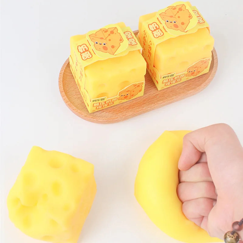 Squishy kaas fidget speelgoed 6 cm