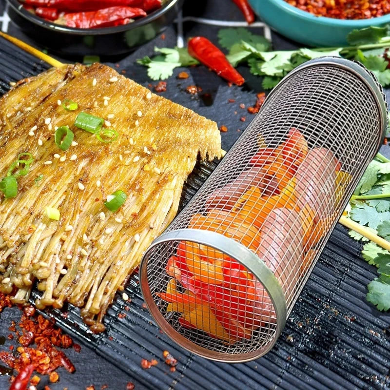 Barbecuebasket rol rond roestvrij staal