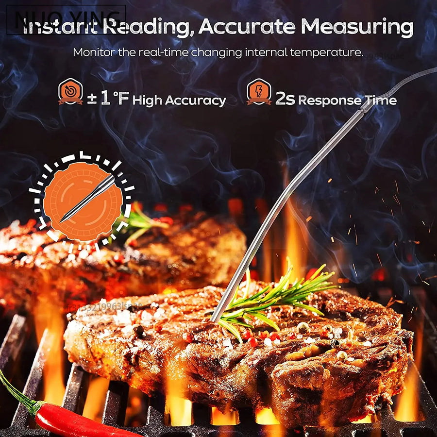 Digital Meat Thermometer with Waterproof Stainless Steel Probe for Oven and BBQ