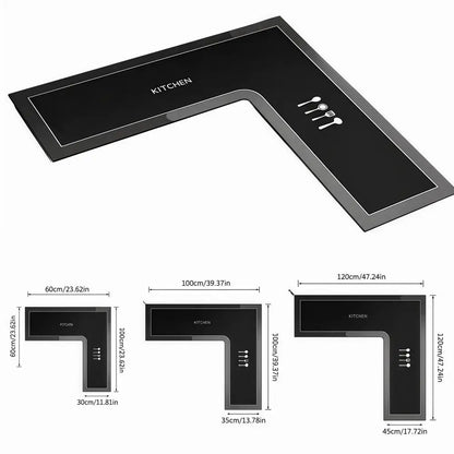 L-vormige keukenvloermat antislip