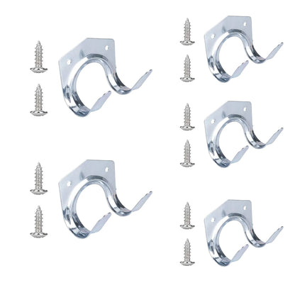 Set van 5 Dubbele Gietijzeren Wandhaken voor Gereedschap