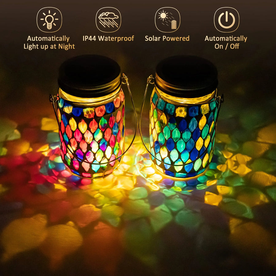 Solar hanglantaarn mozaïek glas