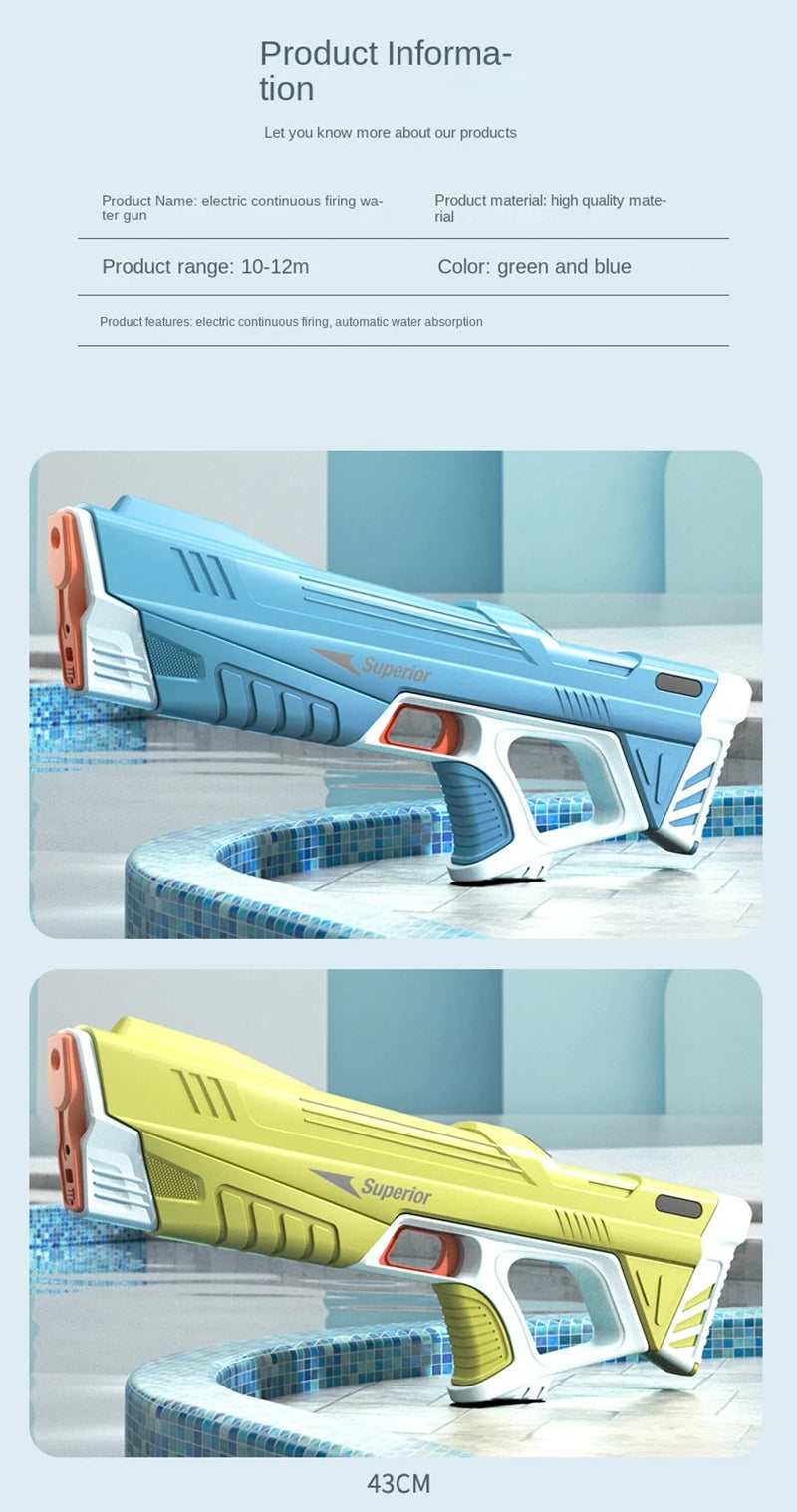 Electric Water Gun Automatic – 43 cm – For Kids and Adults