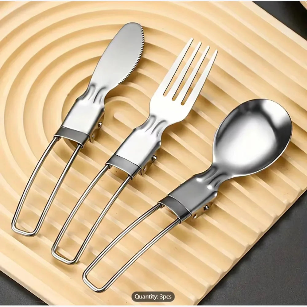 Vouwbaar RVS Bestekset 3-delig Outdoor