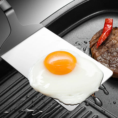 Roestvrijstalen Spatel met Houten Handvat voor Vlees, Vis en Pannenkoeken