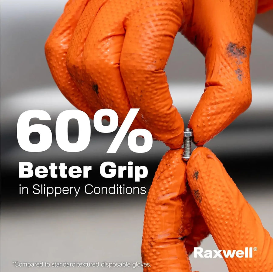 Nitril wegwerphandschoenen 8 mil oranje diamond grip