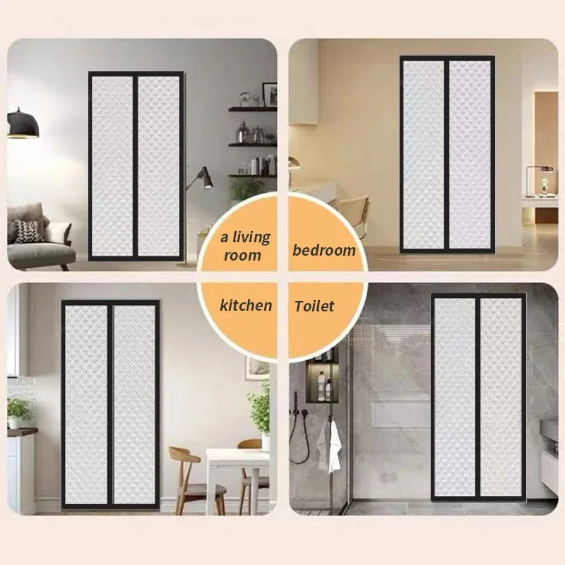 Magnetic Door Curtain Black – Easy to Install – Keeps Cold Out and Warmth In