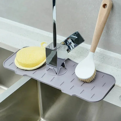 Gootsteenmat 37x14 cm met sponsrek siliconen