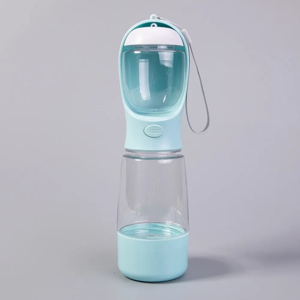 Hondenwaterfles 400ml met voerbakje en poepzakjeshouder