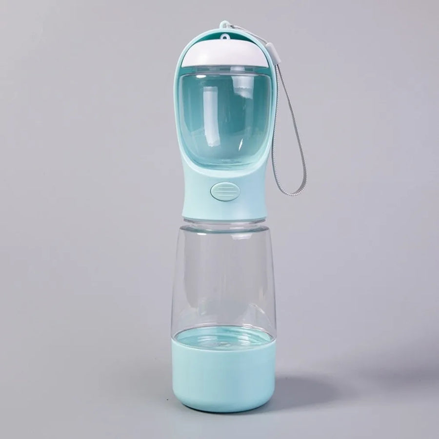 Hondenwaterfles 400ml met voerbakje en poepzakjeshouder