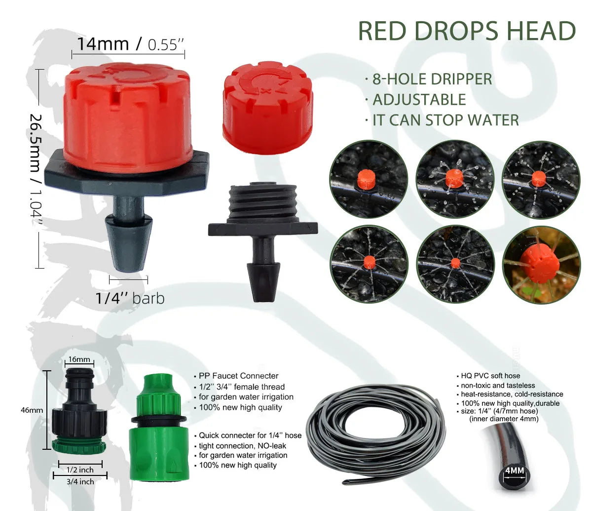 Verstelbaar Druppel Irrigatiesysteem voor Tuinplanten