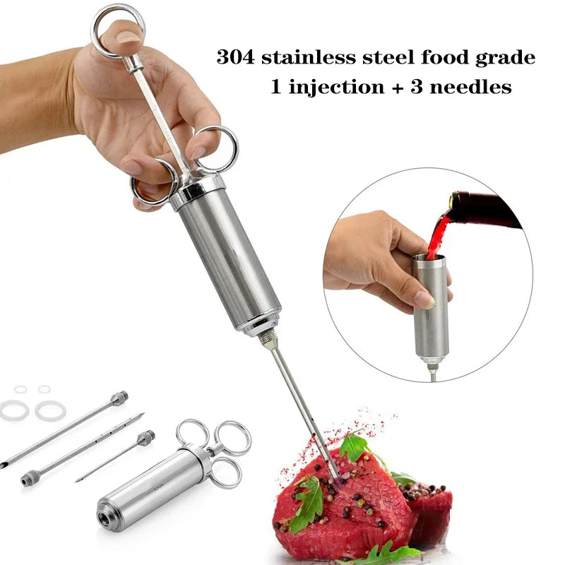 RVS marinade injector 60 ml met 2-5 naalden
