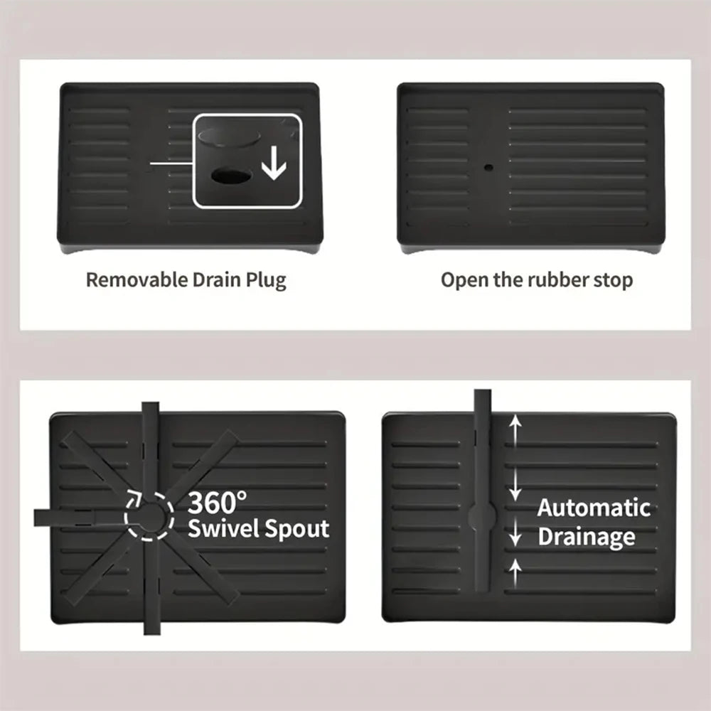 Afwasrek 2 Laags met Afdruipvlak, Bestek- en Bekerhouder, Draaibare Afvoer