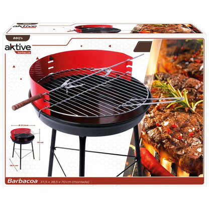 Aktive Barbecue Draagbare Aktive Hout Ijzer 37,5 X 70 X 38,5 Cm (4 Stuks) Rood
