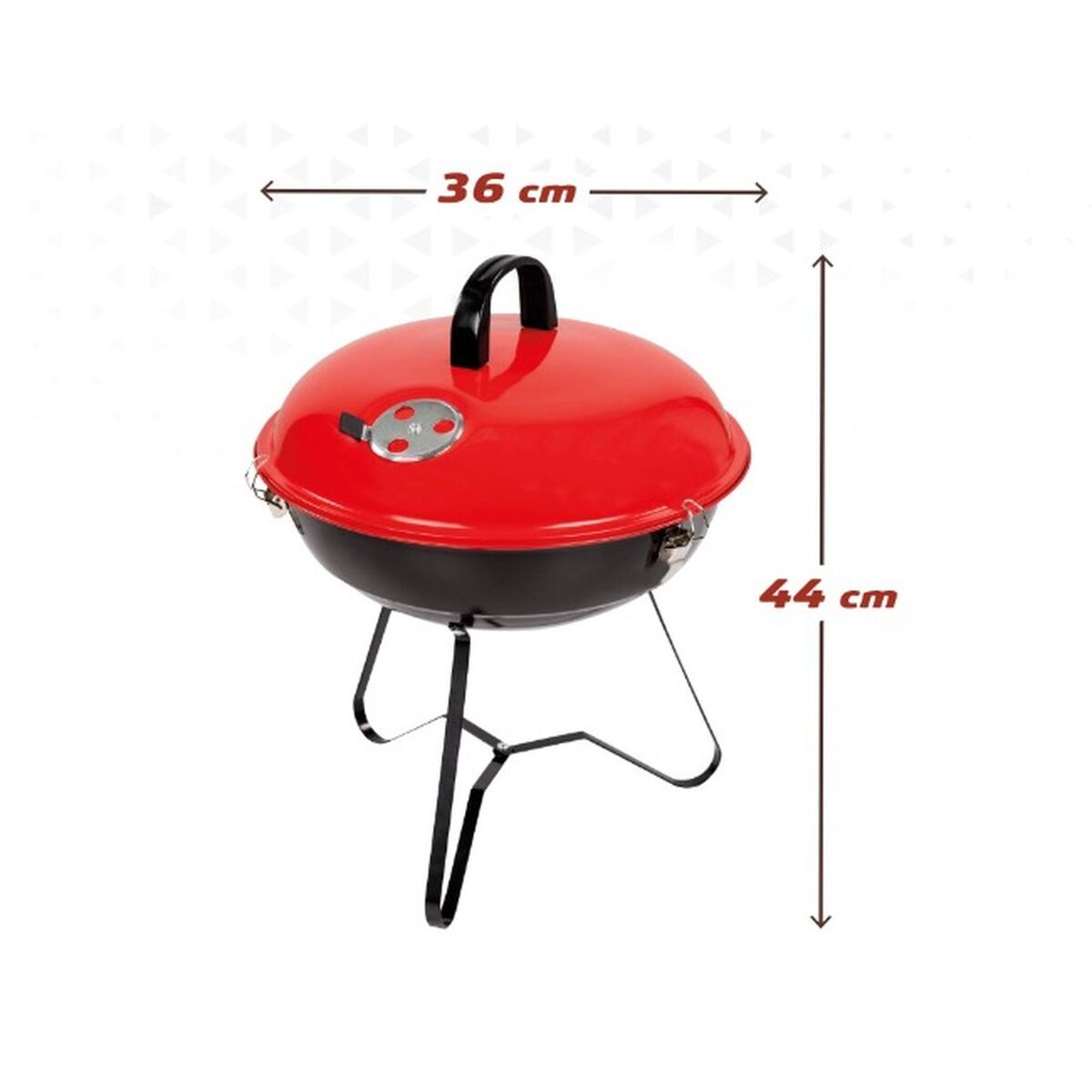 Aktive Barbecue Draagbare Aktive Geëmailleerd Metaal Ø 36 Cm 36 X 44 X 36 Cm (4 Stuks) Rood