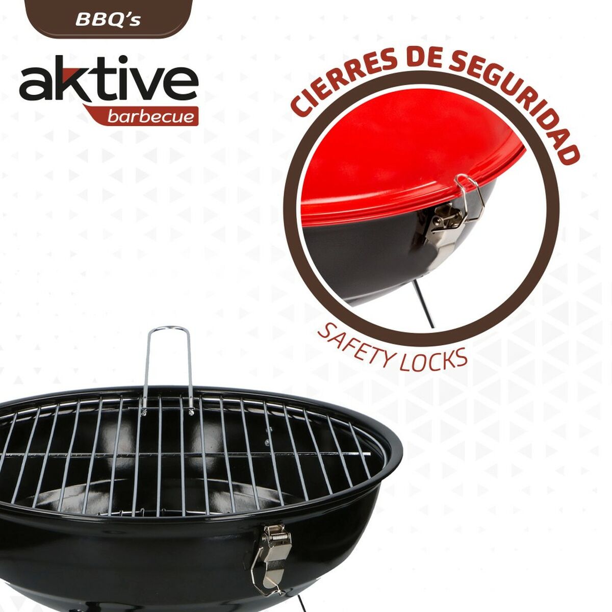 Aktive Barbecue Draagbare Aktive Geëmailleerd Metaal Ø 36 Cm 36 X 44 X 36 Cm (4 Stuks) Rood