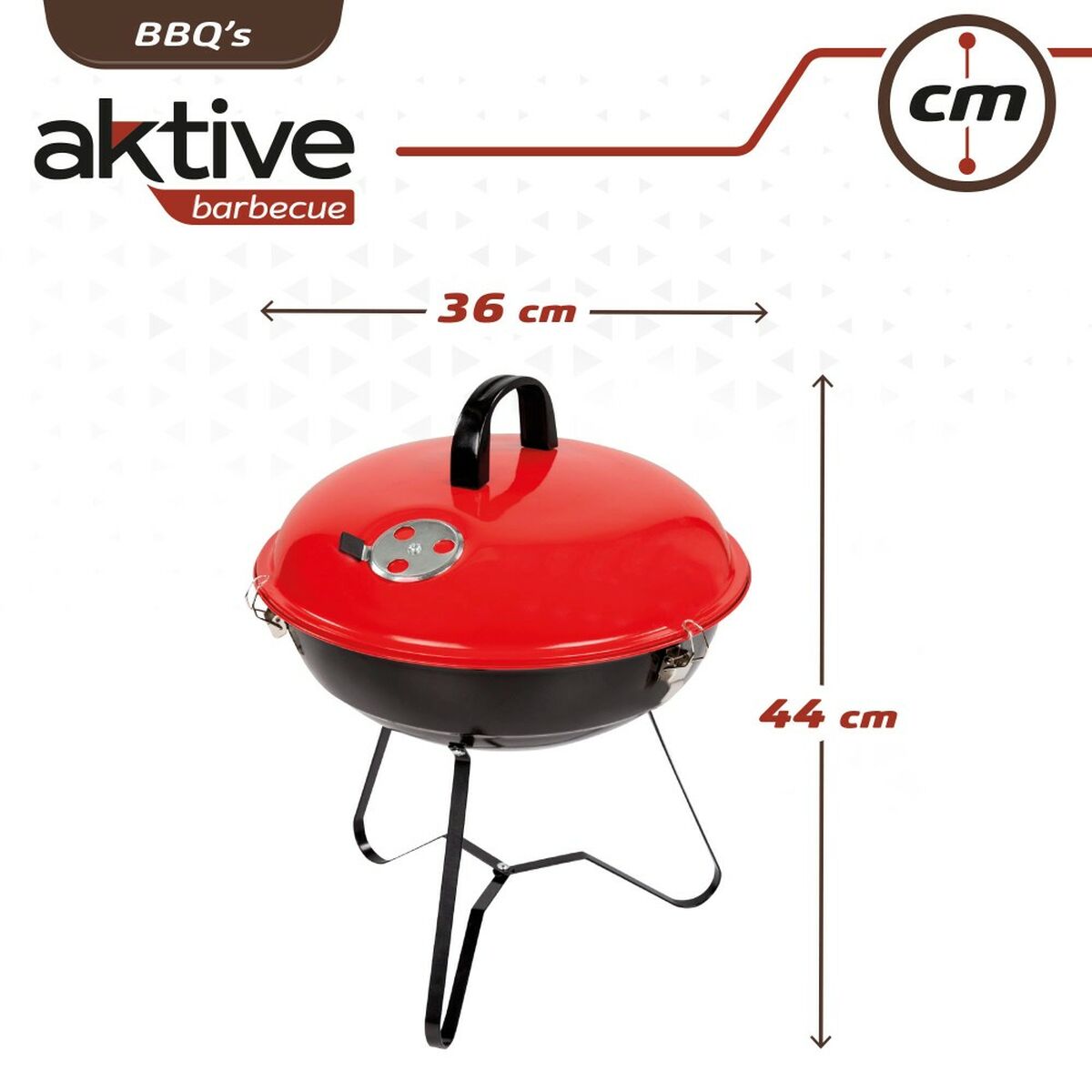 Aktive Barbecue Draagbare Aktive Geëmailleerd Metaal Ø 36 Cm 36 X 44 X 36 Cm (4 Stuks) Rood