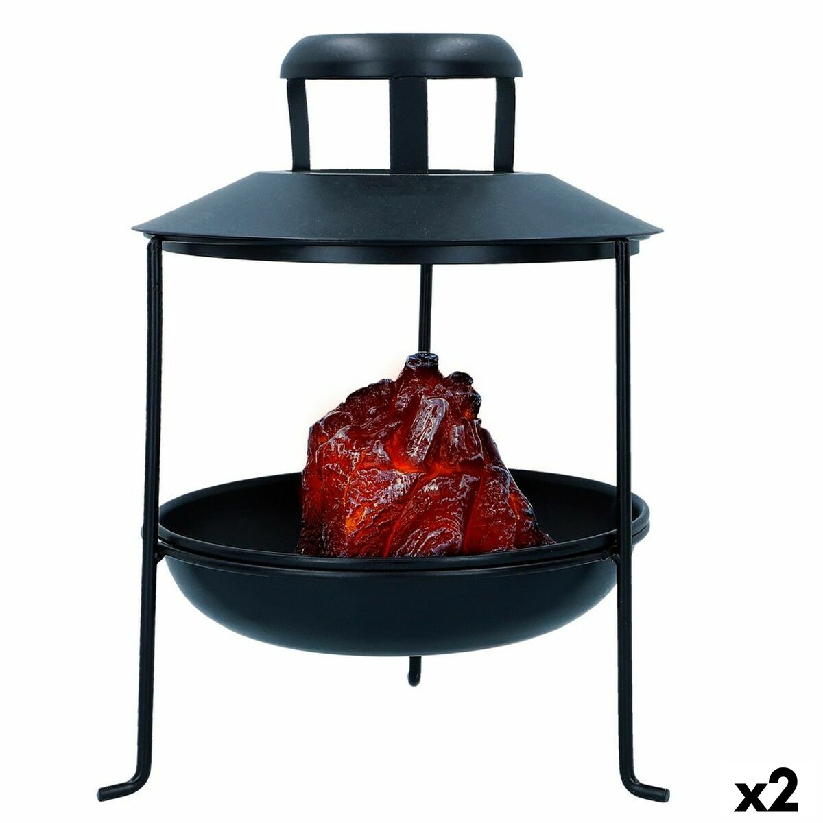 Ambients Barbecue Ambients Led Licht Antraciet Decoratief 22 X 30 X 22 Cm (2 Stuks)