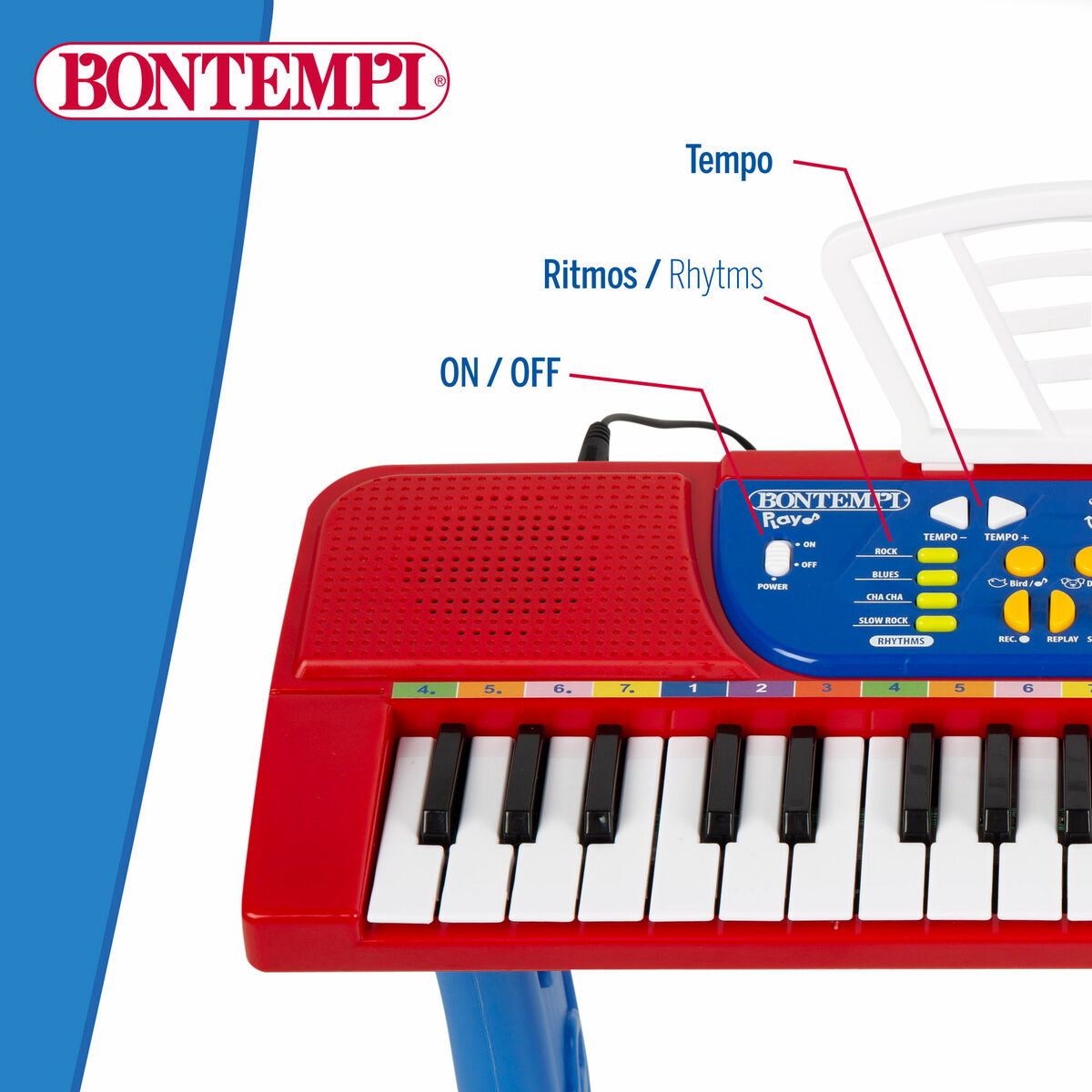 Bontempi Met Toetsenbord Met 37 Toetsen Bontempi 43 X 56 X 23 Cm (2 Stuks)