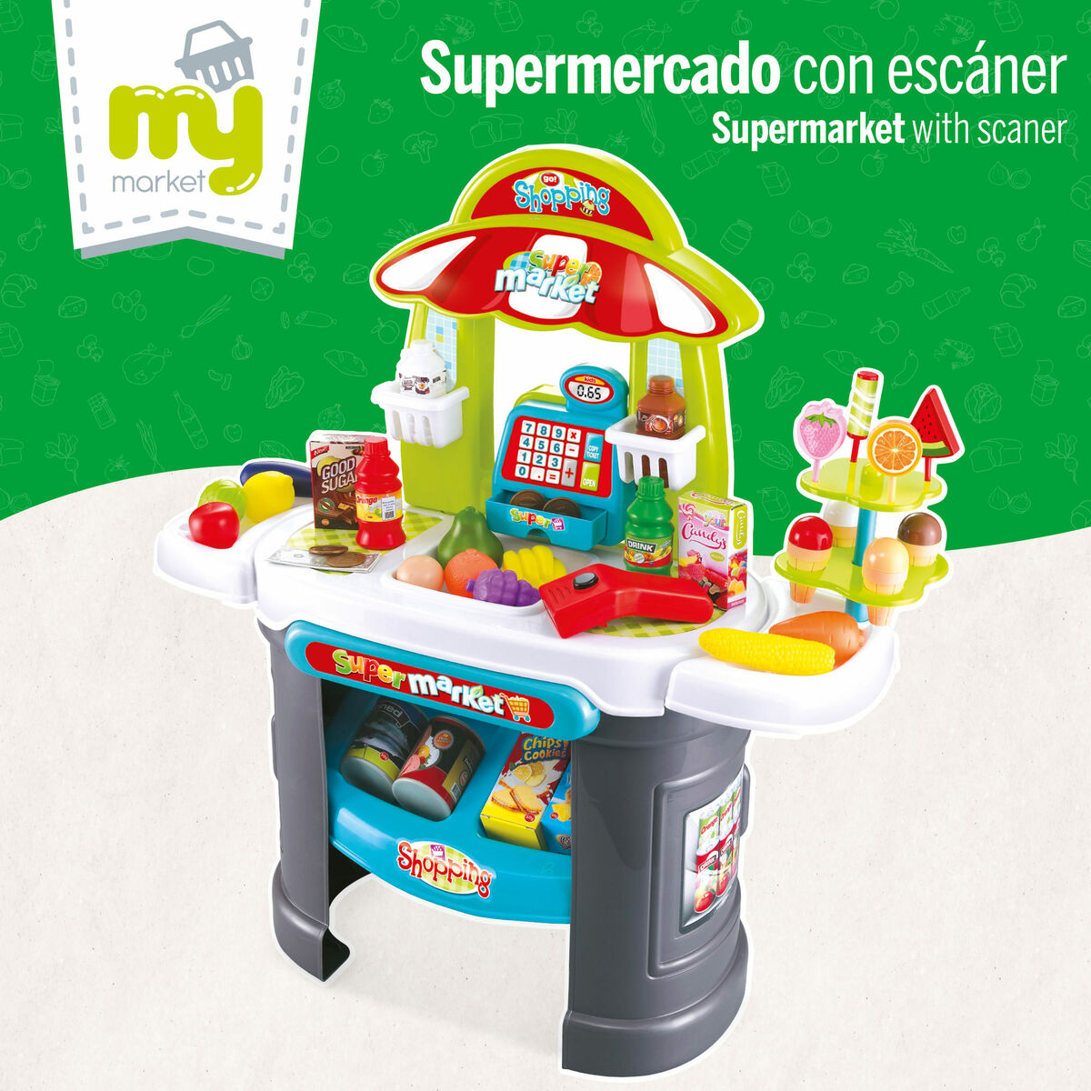 Bigbuy Kids Speelgoedsupermarkt 66 X 68 X 25 Cm 2 Stuks
