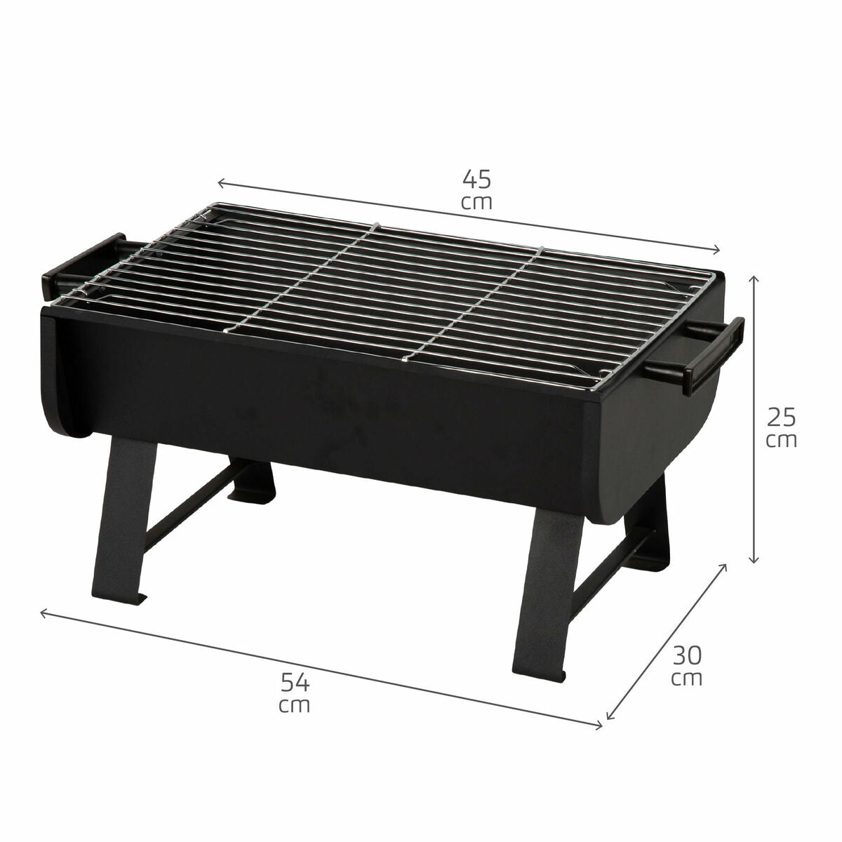 Aktive Barbecue Draagbare Aktive Staal 45 X 25 X 30 Cm Zwart (2 Stuks)