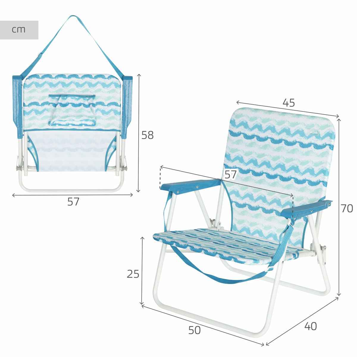Aktive Strandstoel Aktive 45 X 70 X 40 Cm (2 Stuks)