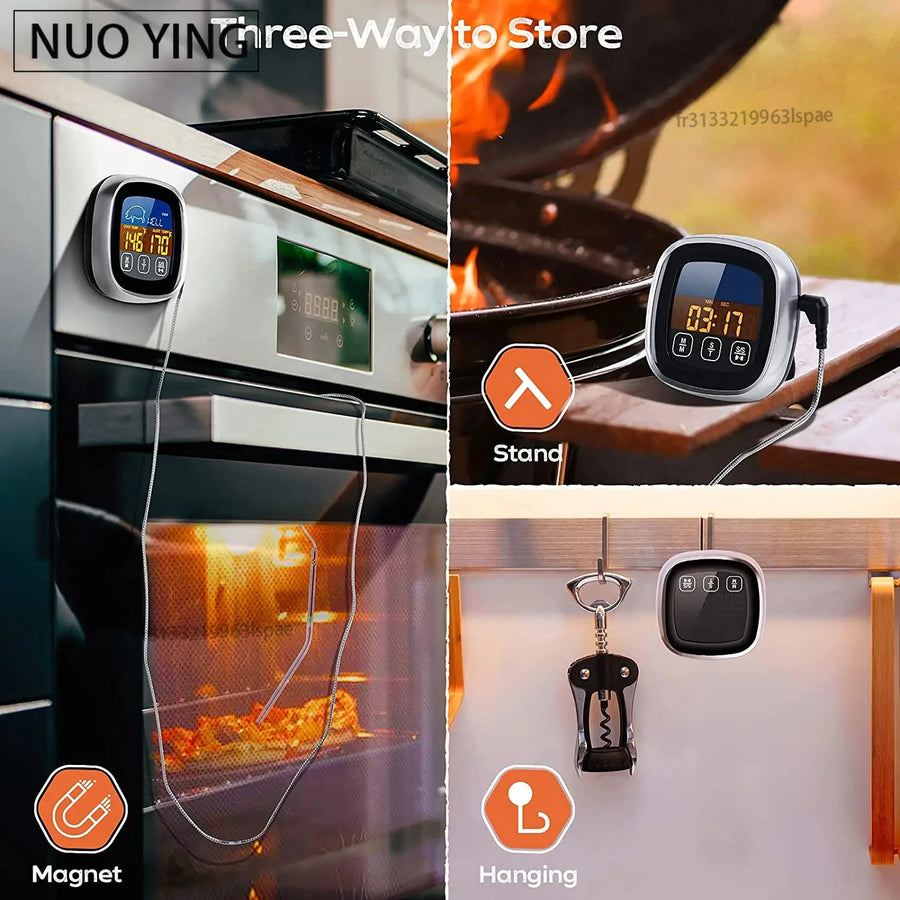 Digital Meat Thermometer with Waterproof Stainless Steel Probe for Oven and BBQ