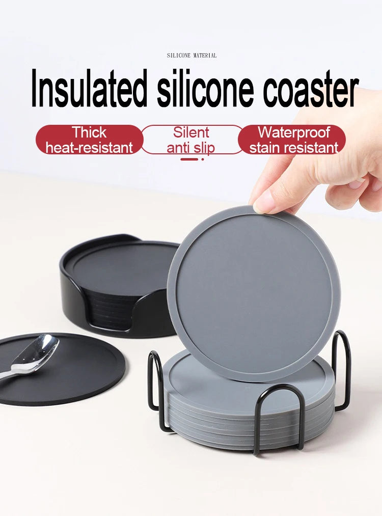 Onderzetters siliconen 6 stuks Ø10 cm