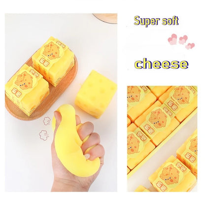 Squishy kaas fidget speelgoed 6 cm