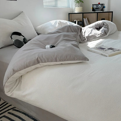 Dekbedovertrekset microfiber 3-delig met rits