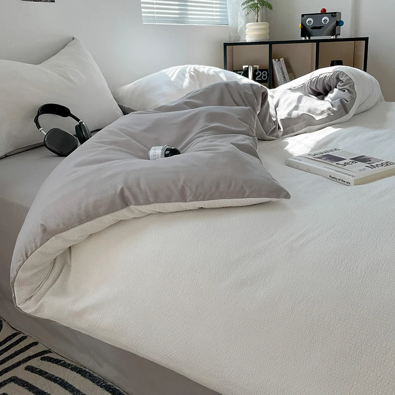 Dekbedovertrekset microfiber 3-delig met rits