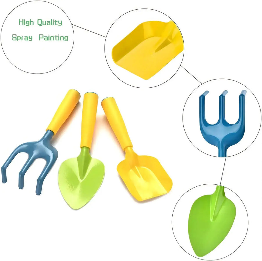 Kindertuingereedschap set rubber schep hark gieter