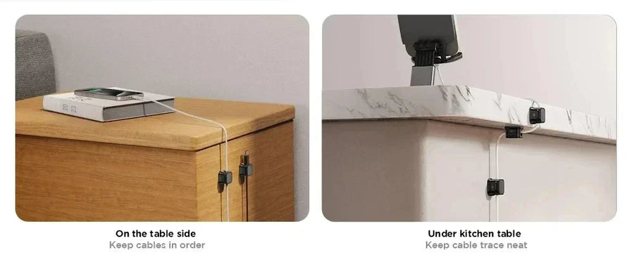 Cable clip with adhesive for desk and wall