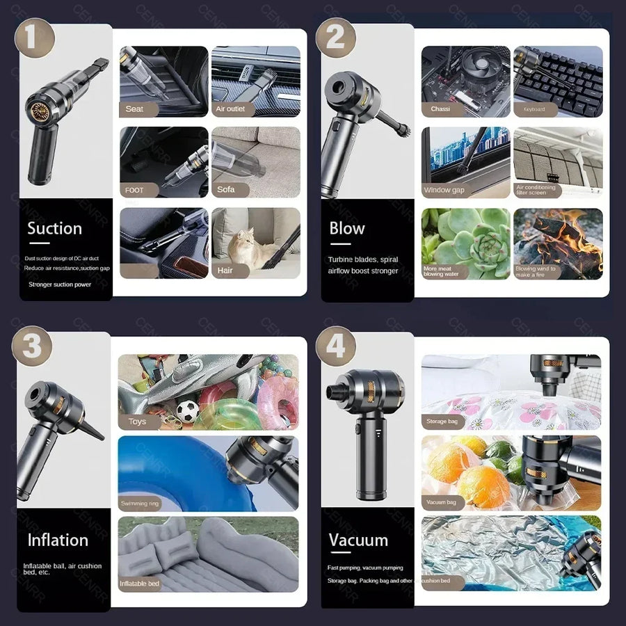 Compact Cordless Handheld Vacuum Cleaner for Car and Home