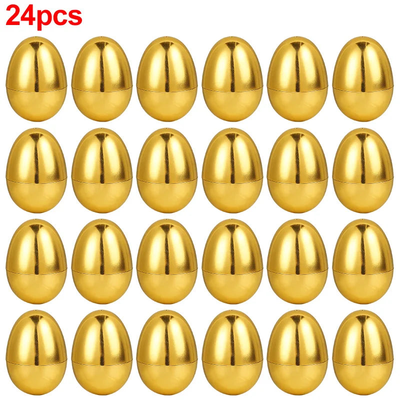 Paaseieren goudkleurig vulbaar 6 stuks