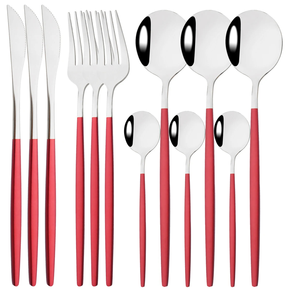 HELOTIC 12-delige Bestekset Zwart Goud Roestvrij Staal