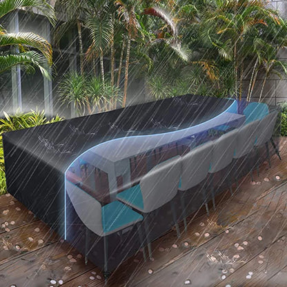 Waterdichte Tuinmeubelhoes Zwart-Zilver van 210D Oxford Stof