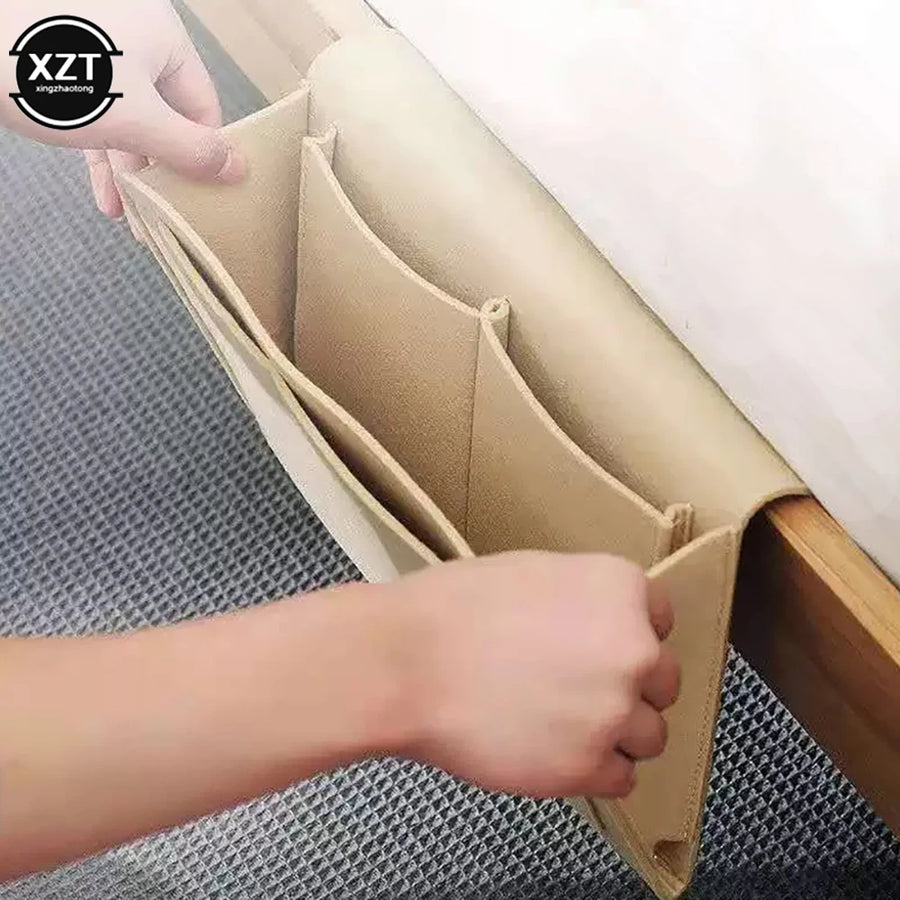 Felt Bedside Organizer for Phone and Magazine