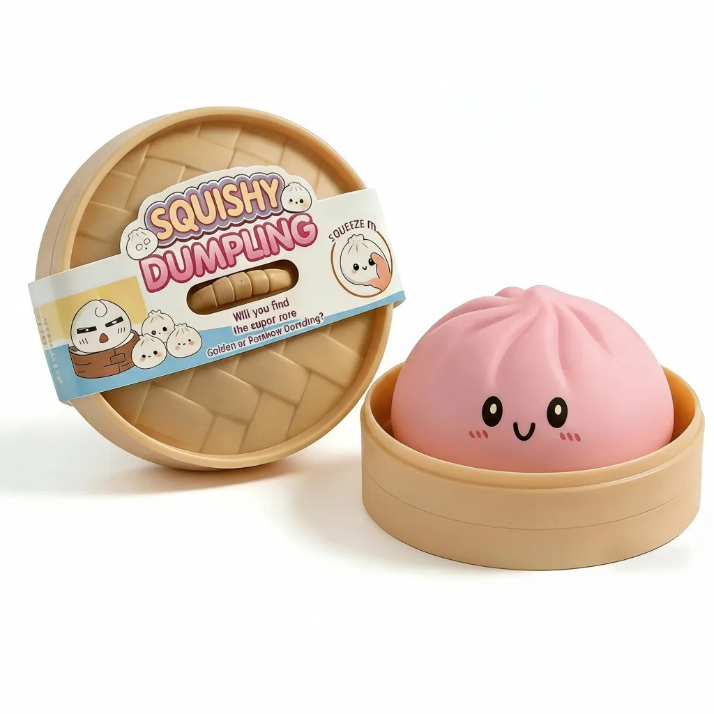 Squishy stressbal dumpling vrolijk gezicht