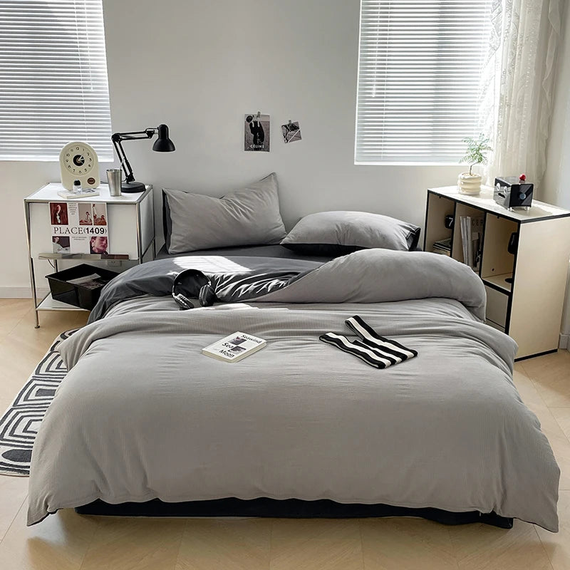 Dekbedovertrekset microfiber 3-delig met rits