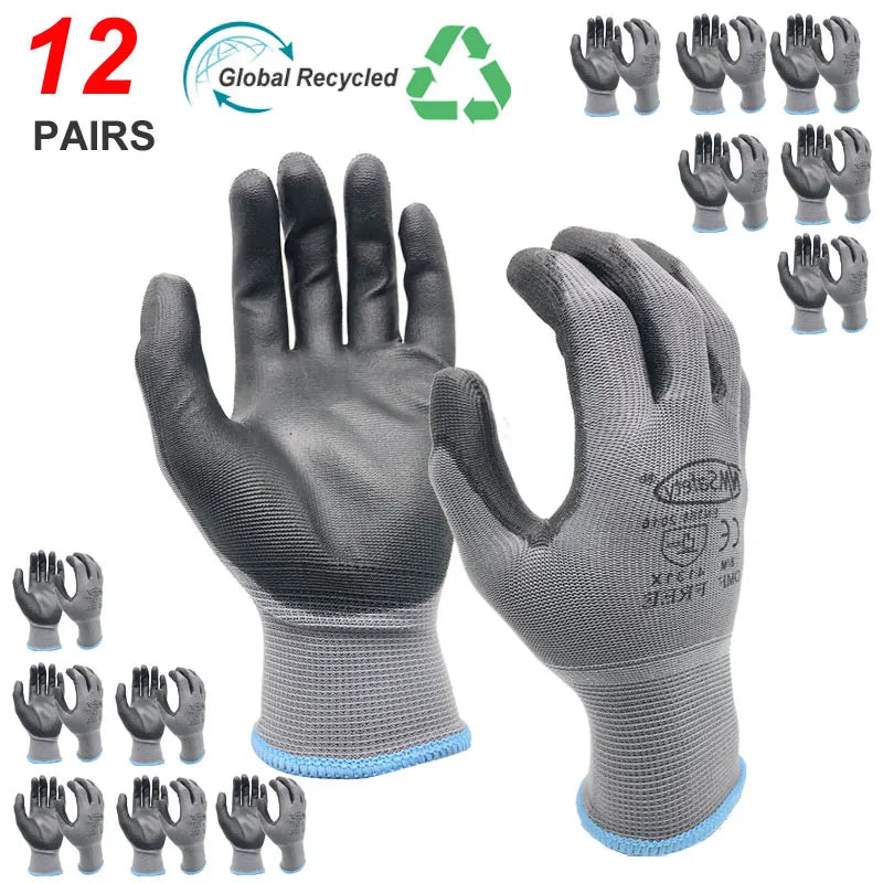 Werkhandschoenen PU-coating 12 paar