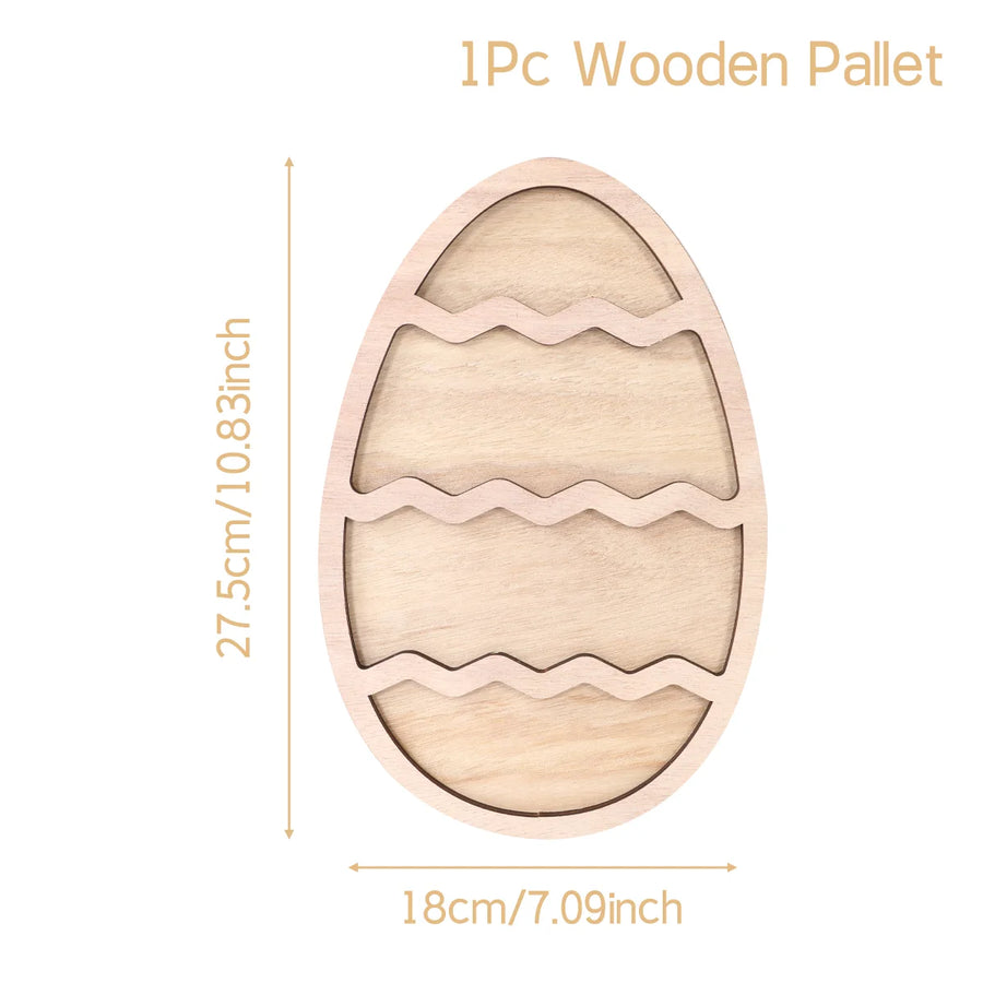 Houten serveerblad paashaas met vakken