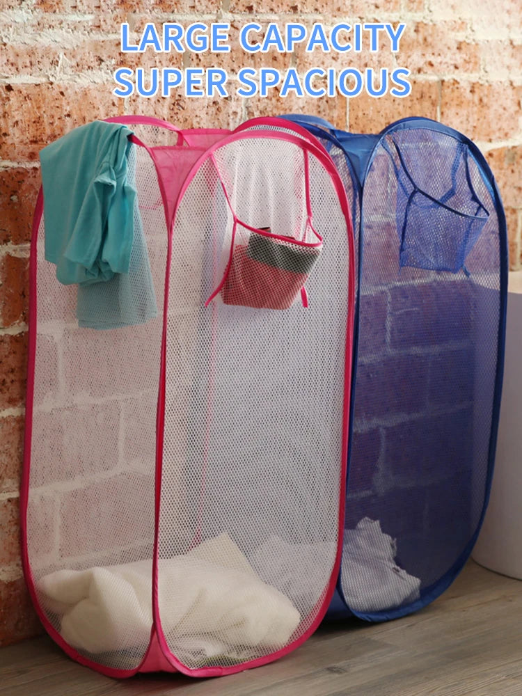 Wasmand opvouwbaar mesh 40x40x70 cm katoen