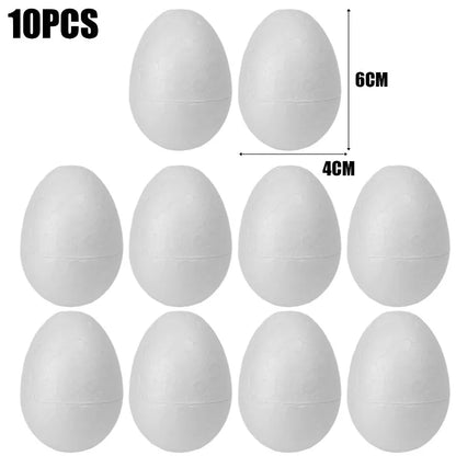 6 cm Witte Foam Eieren voor Pasen | Ongeverfd Knutselmateriaal