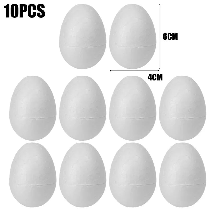 Foam eieren 6 cm wit ongeverfd